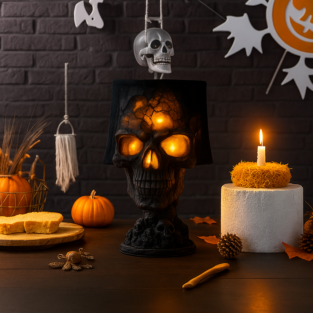 InfernoSkull Skull Lava Lamp | Red Orange USB Decorative Table Light image 3