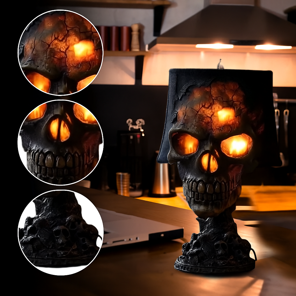 InfernoSkull Skull Lava Lamp | Red Orange USB Decorative Table Light image 5
