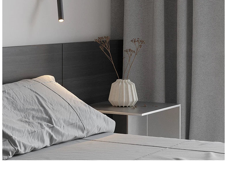 Minimalist integrated LED wall light in black or white, product detail 5.