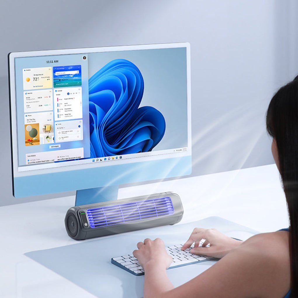 Mini Fan | Rechargeable Wireless Design, Gray or White — product image 5