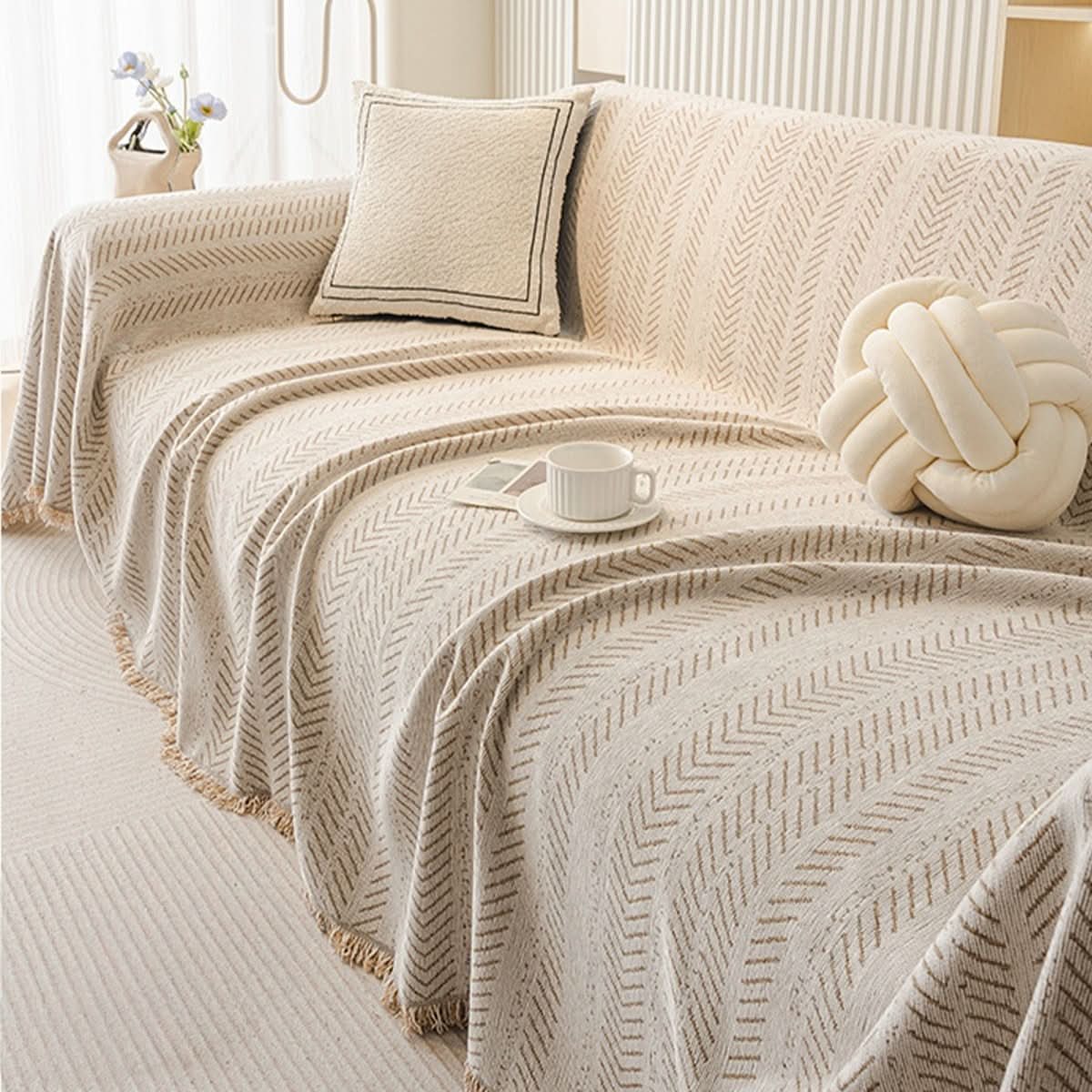 Sofa Cover | Washable Chenille Herringbone, Five Colors — product image 2