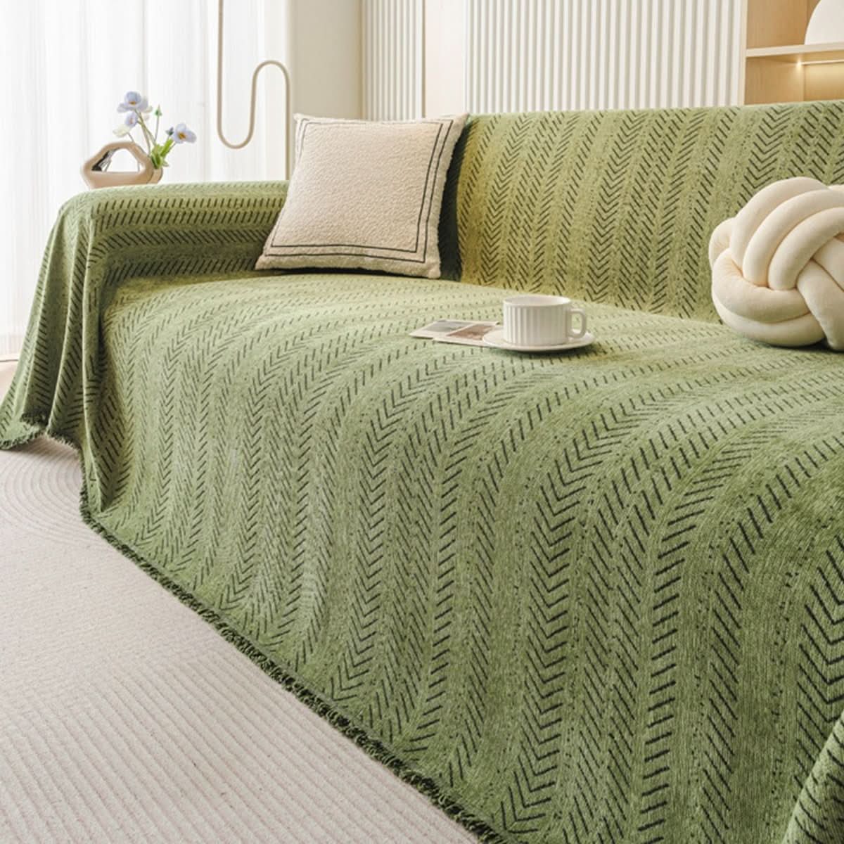 Sofa Cover | Washable Chenille Herringbone, Five Colors — product image 6