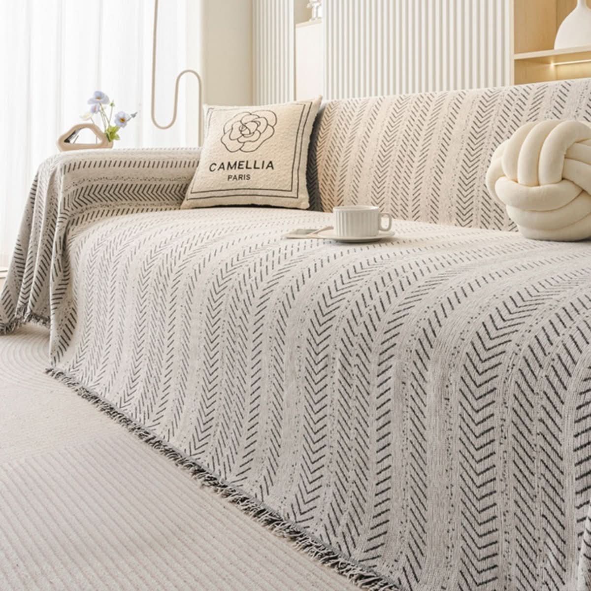 Sofa Cover | Washable Chenille Herringbone, Five Colors — product image 8