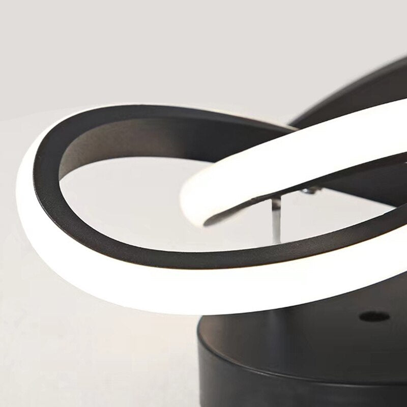 LED ceiling light close-up showing the curved light element