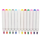 Uncapped colored marker tips for an LED drawing board