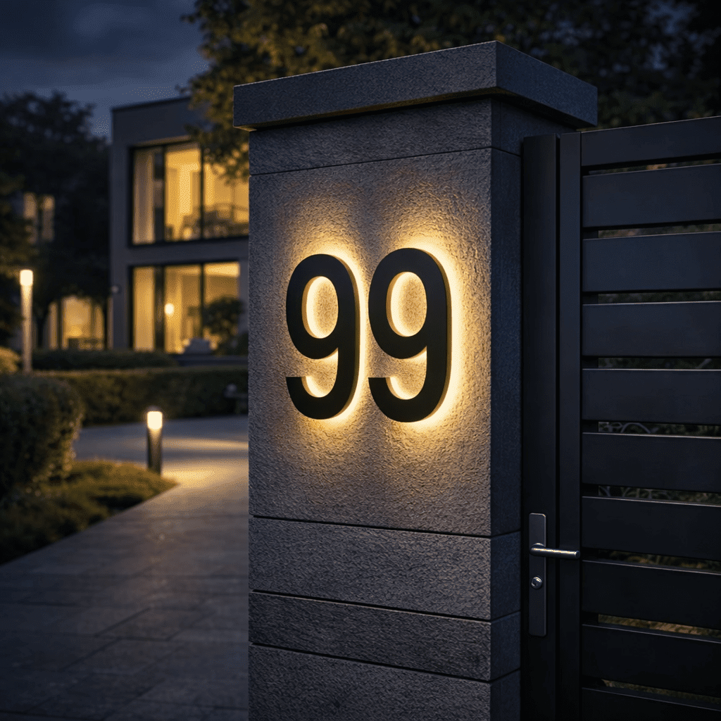 Illuminated House Number with waterproof led address sign — product image 1