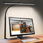LED Desk Lamp for Home Office | Flexible Gooseneck, Clamp Mount, Black Finish