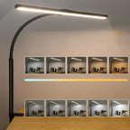 LED Desk Lamp for Home Office | Flexible Gooseneck, Clamp Mount, Black Finish detail