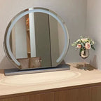 Lighted makeup mirror with LED lighting around the glass mirror.