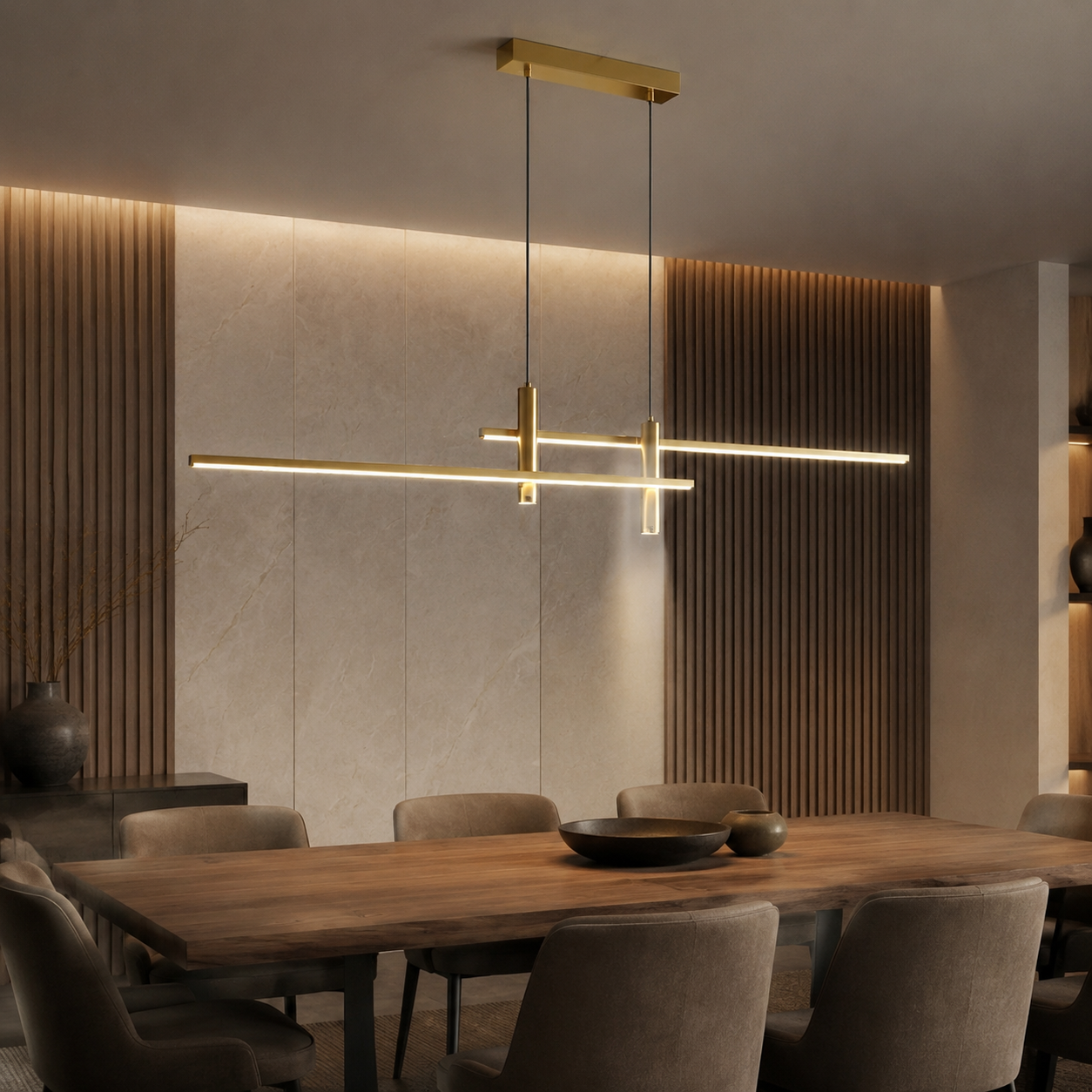 Linear Pendant Light | Dimmable Integrated LED, Metal And Silica Gel, Black – product image 4