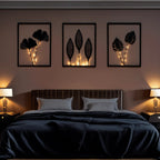 Lumen Leaf Illuminated Frame Set | Warm White LED Botanical Decor image 1