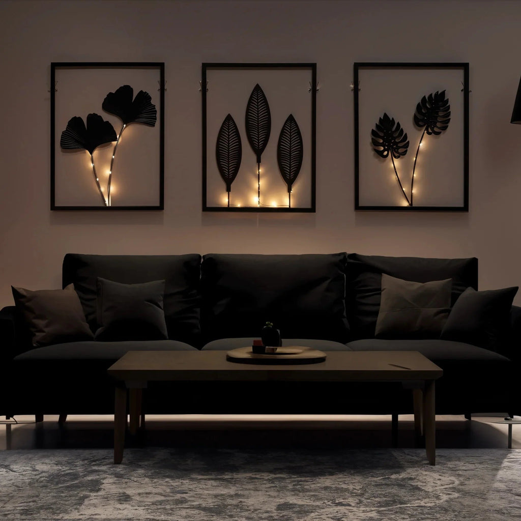 Lumen Leaf Illuminated Frame Set | Warm White LED Botanical Decor image 6