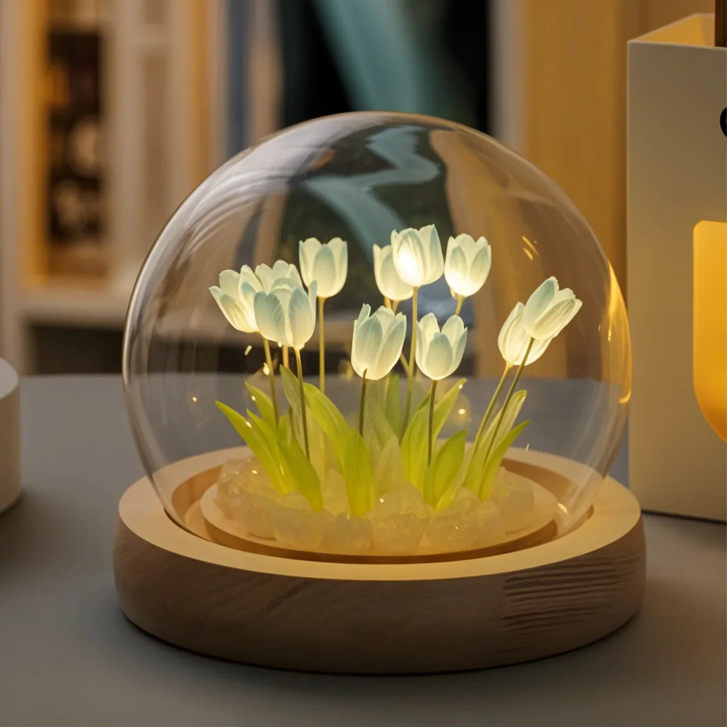 LumiTulip Floral Dome Lamp | Warm White LED DIY Decorative Light Kit image 4