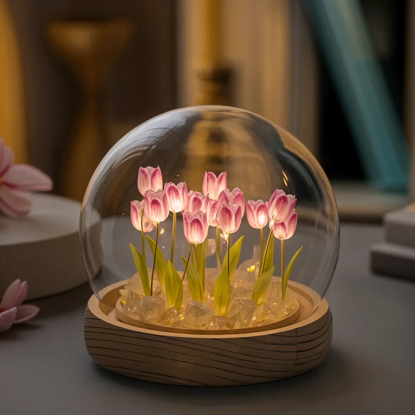 LumiTulip Floral Dome Lamp | Warm White LED DIY Decorative Light Kit image 5
