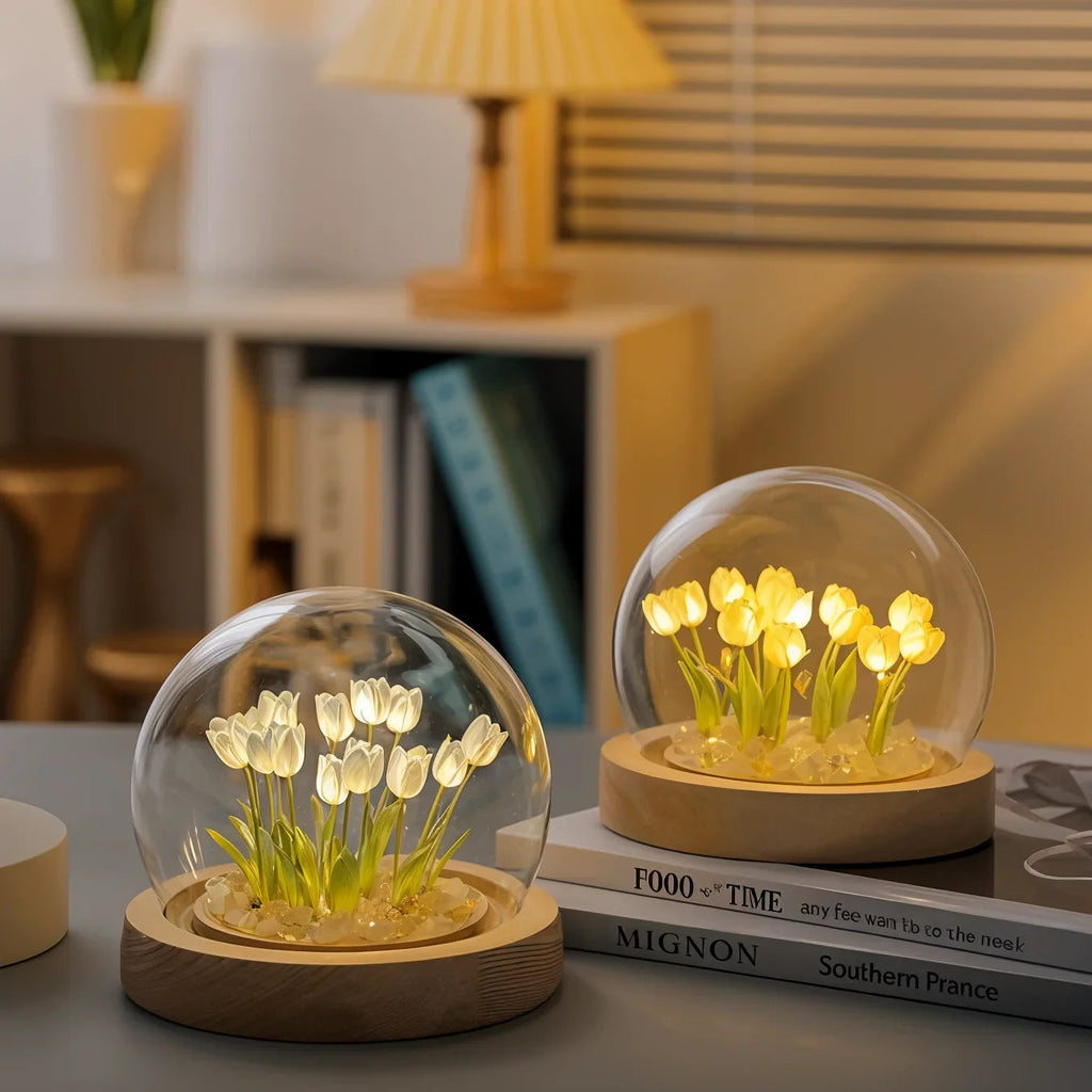 LumiTulip Floral Dome Lamp | Warm White LED DIY Decorative Light Kit image 6