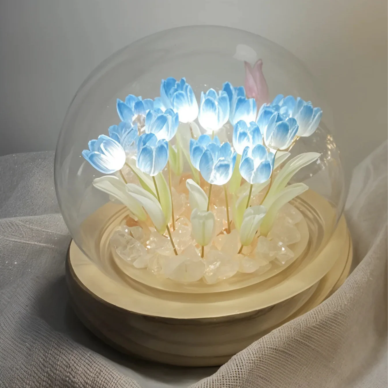 LumiTulip Floral Dome Lamp | Warm White LED DIY Decorative Light Kit image 7