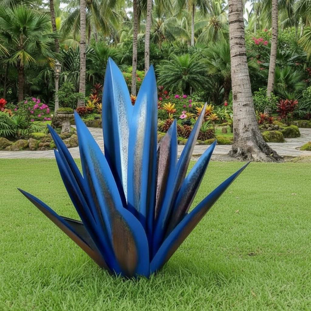 Metal Agave Garden Sculpture | Weather-Ready Construction, Textured Finish, Choice of Color 2