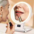 Rechargeable 1X and 30X magnifying makeup mirror with LED light and battery display