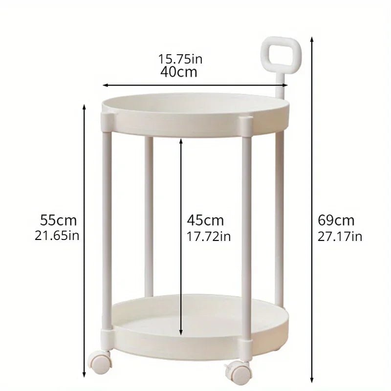 Rolling Side Table - Two-Tier Mobile Storage - product image 5