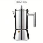 Five hundred milliliter stainless steel moka pot.