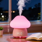 Mushroom humidifier diagram showing 12.5 cm height and 11.4 cm width
