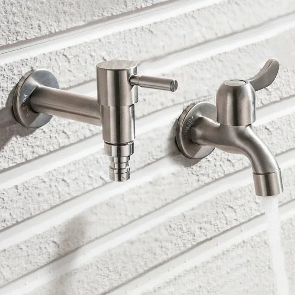Wall-mounted outdoor faucet in stainless steel 304, product detail 1.