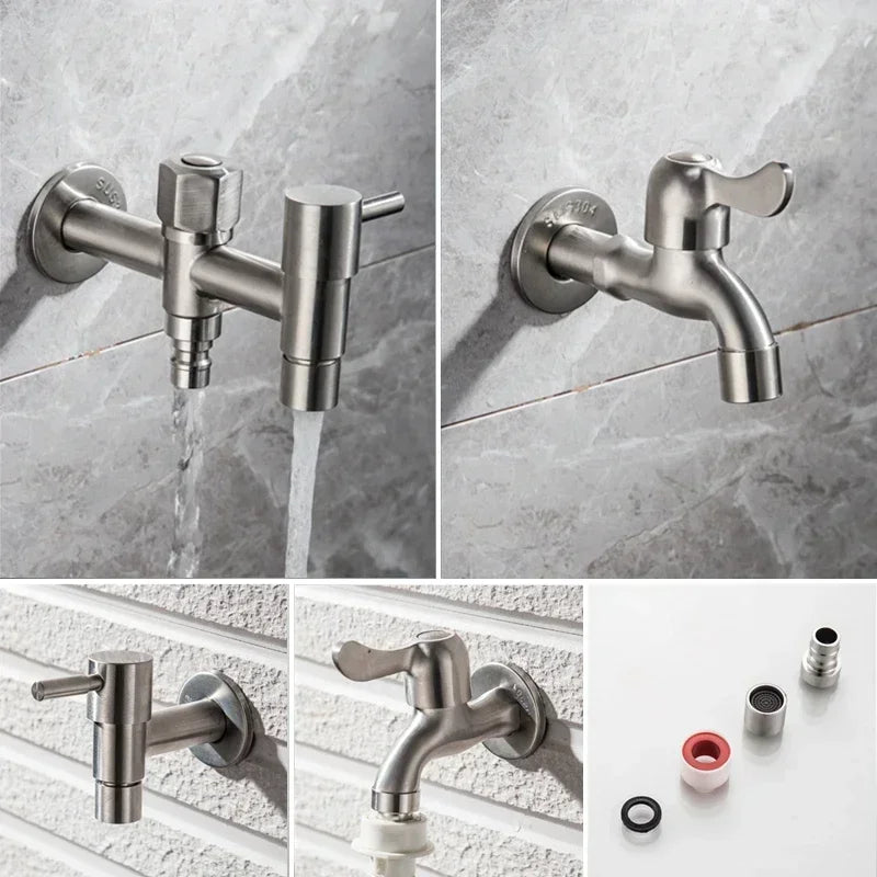 Wall-mounted outdoor faucet in stainless steel 304, product detail 2.