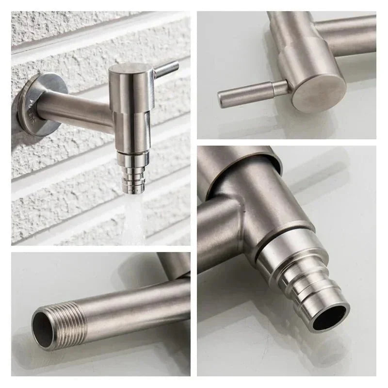Wall-mounted outdoor faucet in stainless steel 304, product detail 3.