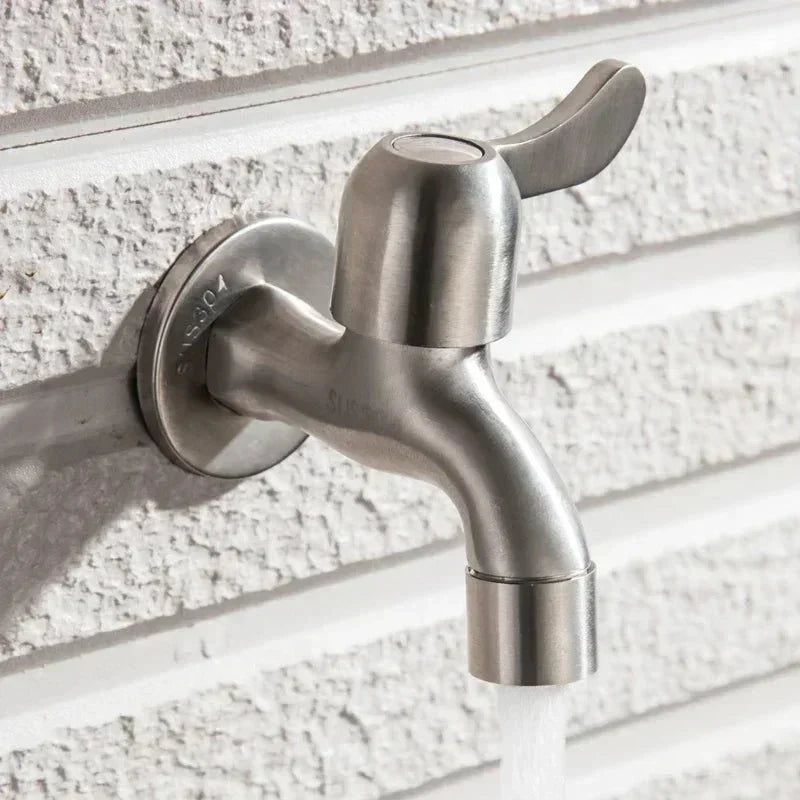 Wall-mounted outdoor faucet in stainless steel 304, product detail 4.