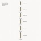 Outdoor wall sconce size chart showing several vertical fixture lengths on a white background.