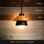 Pendant light option graphic presenting the configurations available for the fixture.