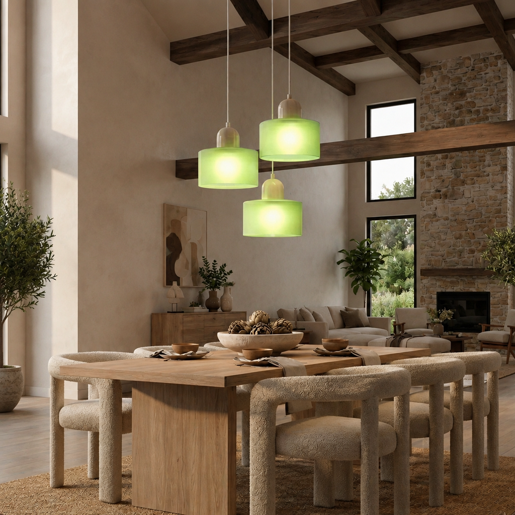 Bauhaus glass pendant light in a contemporary interior, gallery image 21.