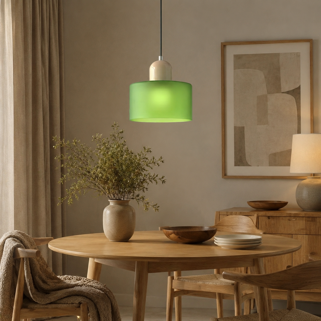 Bauhaus glass pendant light in a contemporary interior, gallery image 22.