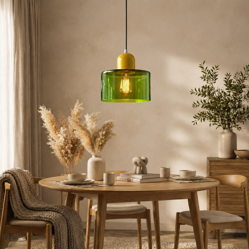 Bauhaus glass pendant light in a contemporary interior, gallery image 24.
