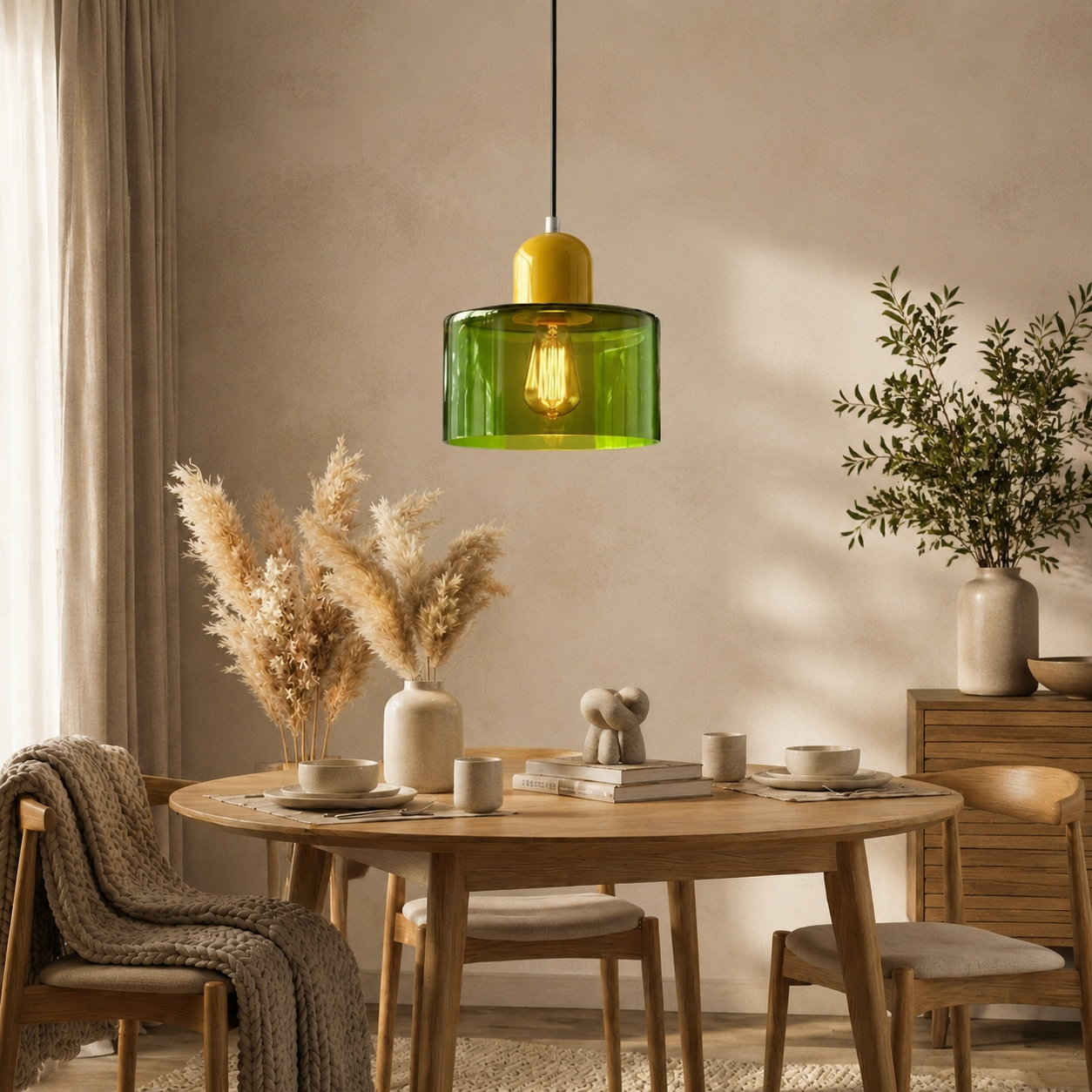 Bauhaus glass pendant light in a contemporary interior, gallery image 24.