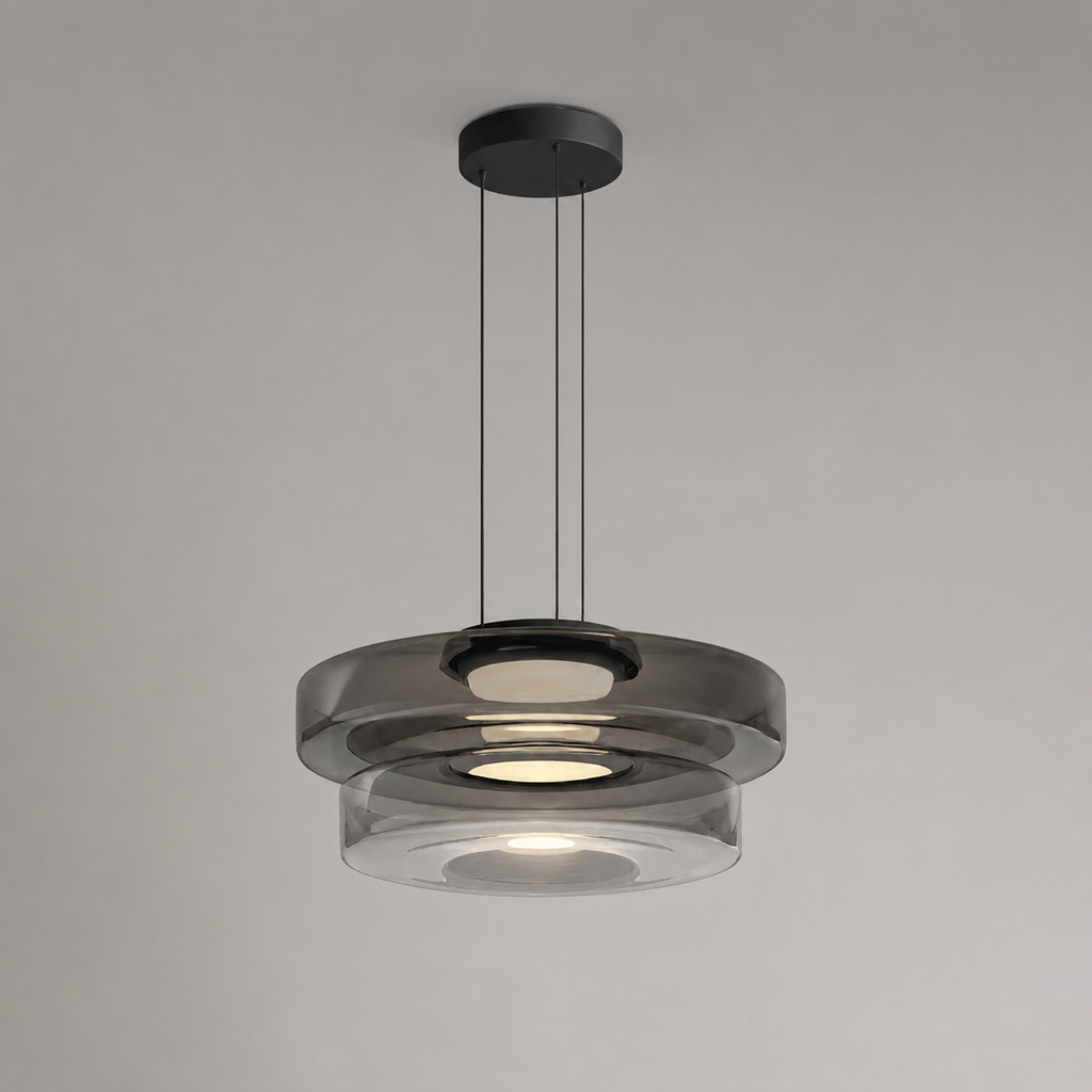 Layered glass LED pendant light, gallery image 11.