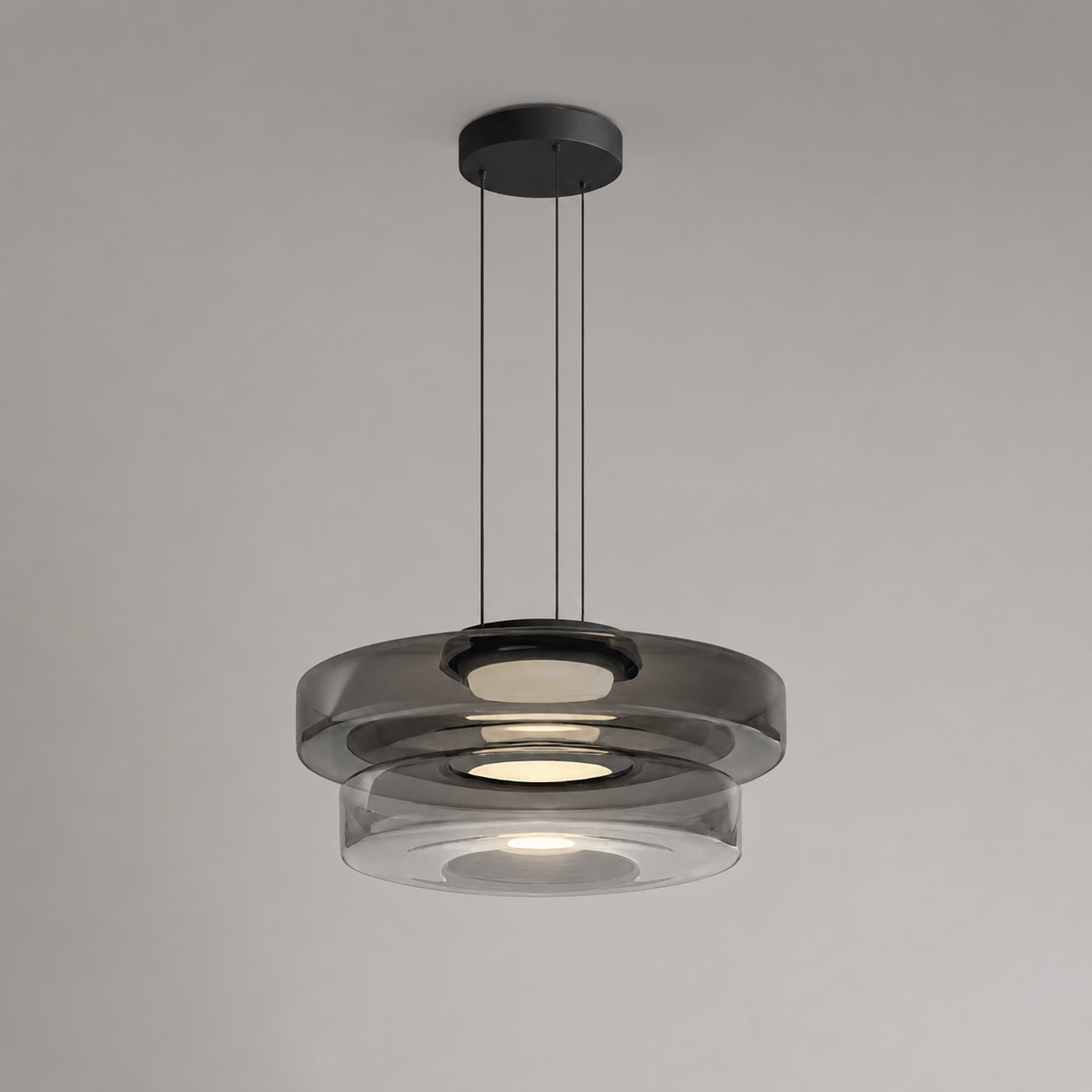 Layered glass LED pendant light, gallery image 11.