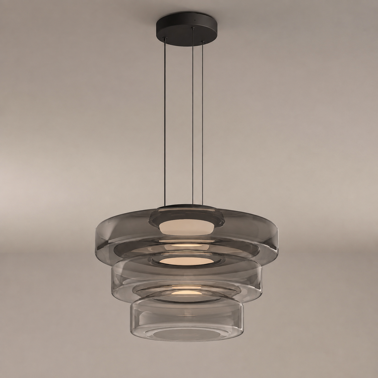Layered glass LED pendant light, gallery image 14.
