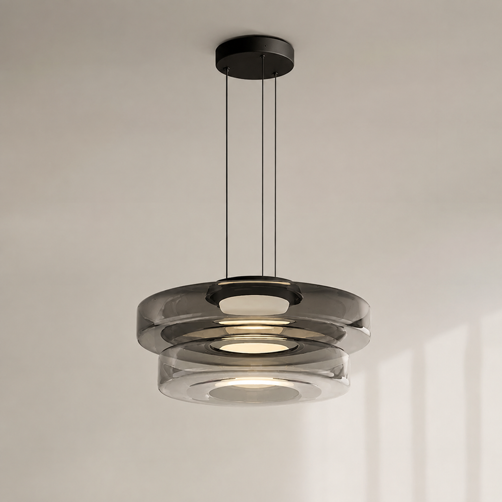Layered glass LED pendant light, gallery image 18.