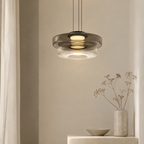 Layered glass LED pendant light, gallery image 21.