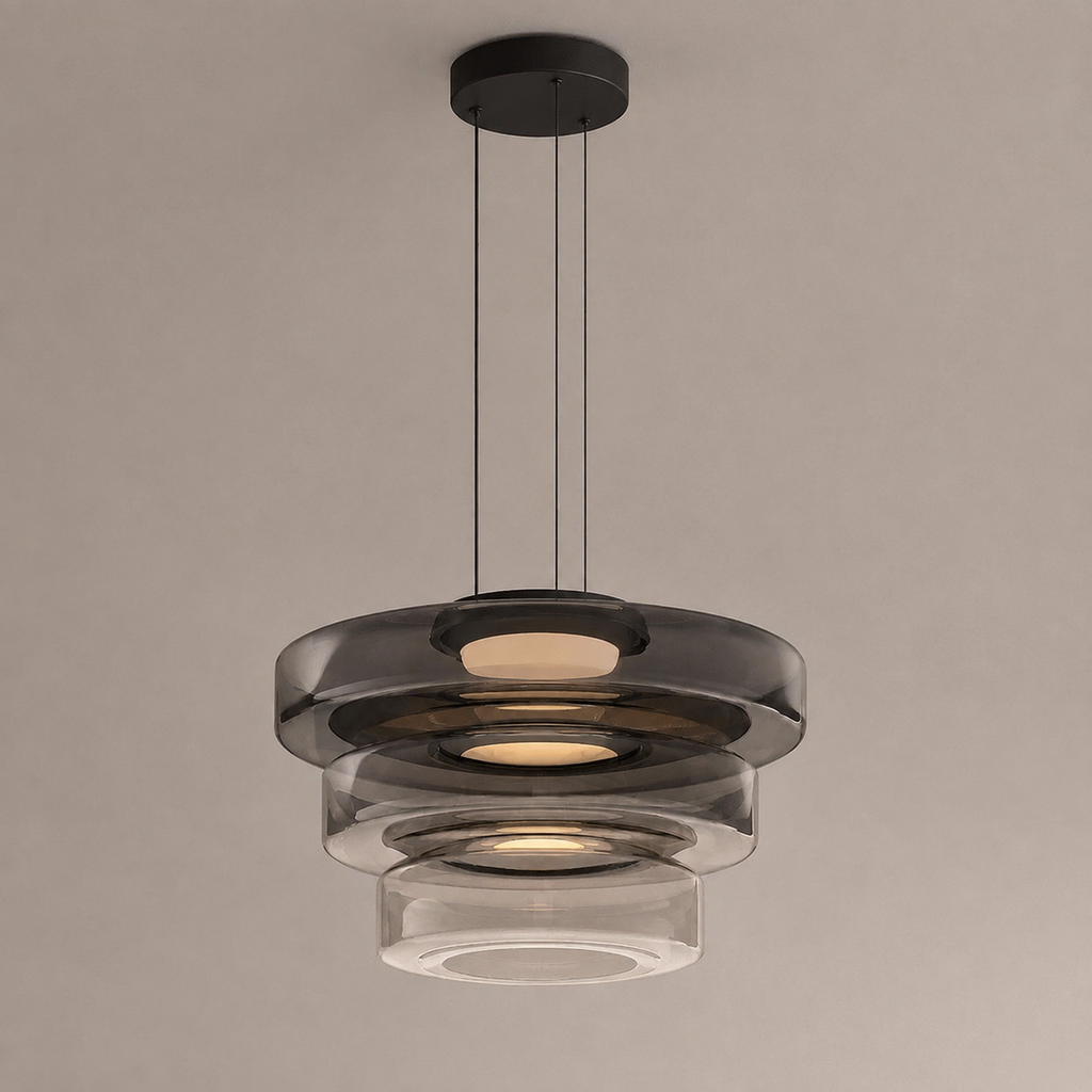 Layered glass LED pendant light, gallery image 23.