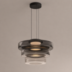 Layered glass LED pendant light, gallery image 23.