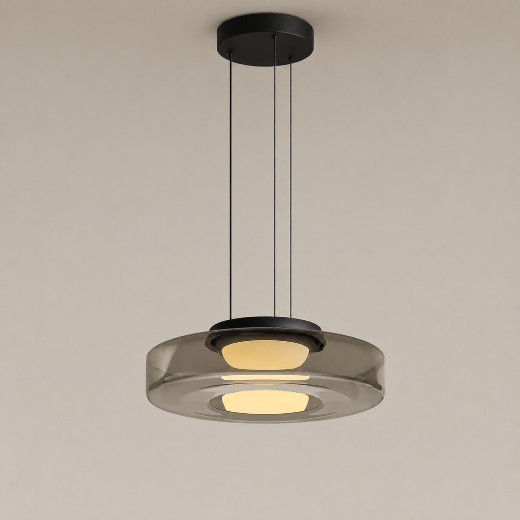 Layered glass LED pendant light, gallery image 24.