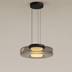 Layered glass LED pendant light, gallery image 24.