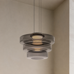 Layered glass LED pendant light, gallery image 25.