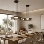 Layered glass LED pendant light, gallery image 3.