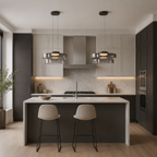 Layered glass LED pendant light, gallery image 4.