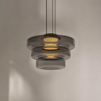 Layered glass LED pendant light, gallery image 8.