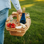 Picnic Table | Wooden Wine Holder, Folding Compartments, Natural Finish — product image 4