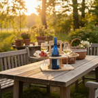 Picnic Table | Wooden Wine Holder, Folding Compartments, Natural Finish — product image 5